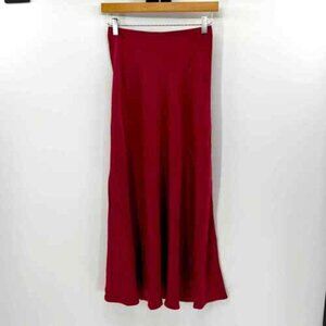 L'AGENCE Clarisa dark red satin bias maxi skirt size XS NWT